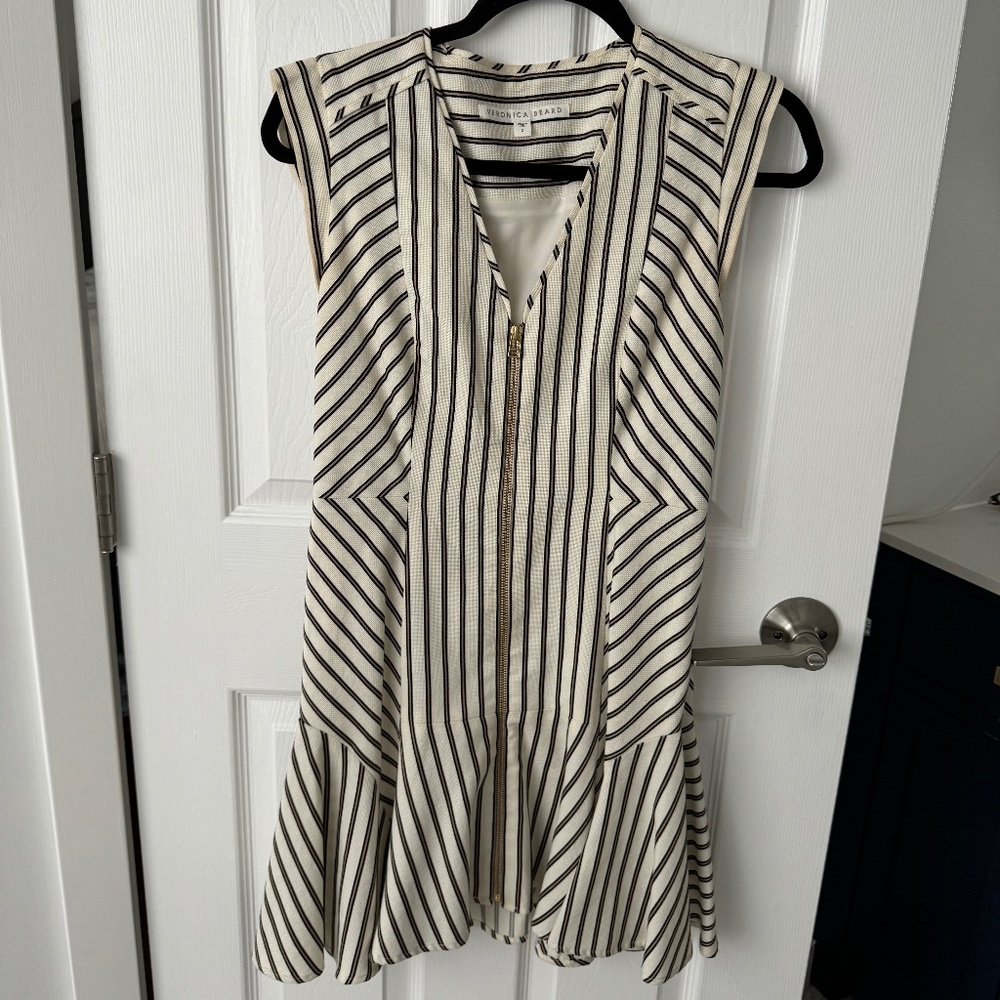Veronica Beard Fit and Flare Striped Dress - Picture 1 of 4